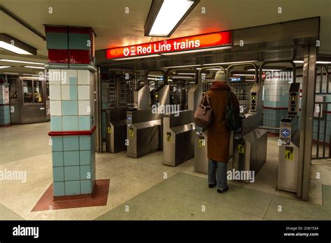 January 13th 2025 - Chicago, Illinois, USA - Turnstiles for the Red ...