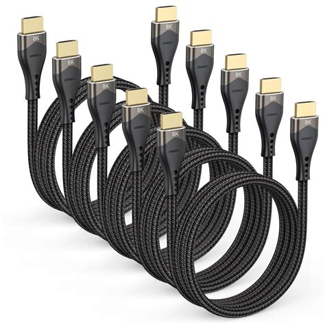 DIOOEER 10K 8K HDMI Cable 3.3FT 5-Pack, HDMI 2.1 Cable 48Gbps Ultra ...