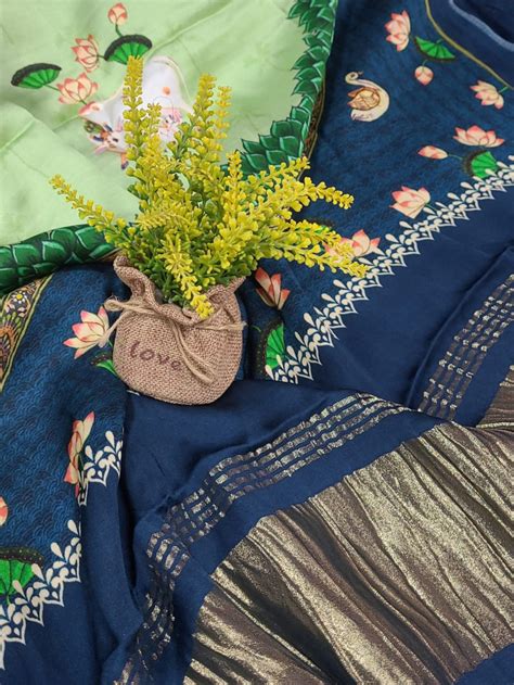 Pure Silk Patola Digital Print Dupatta with Lagdi Patta - Leheriya.com