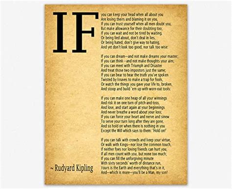 Buy IF Poem Art Print IF Poem by Rudyard Kipling Art Print IF If Poem ...