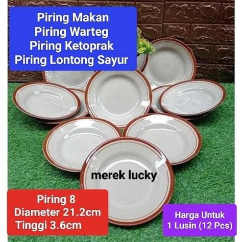 Jual piring makan keramik piring coklat ukuran 8 inch (21cm) HARGA 1 ...