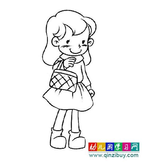 手账简笔画 | 一组可爱小女孩的黑白线稿