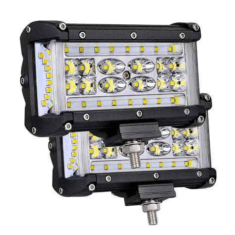 Moso LED LED Pods, 5 inch Dually Sided Side Shooter Quad Row LED Fog ...