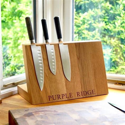 Magnetic Wooden Knife Block By Make Me Something Special | Knife block ...