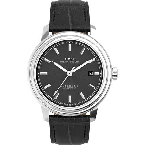 TIMEX Waterbury Black Round Dial Mechanical Automatic Men's Watch - TW ...