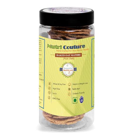 Nutri Couture Baked Oats Mathri - Handcrafted Pure Oats, 175g | Healthy ...