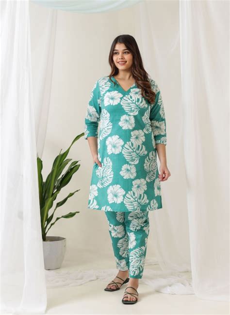 Monstera Straight Cotton Co-ords Set