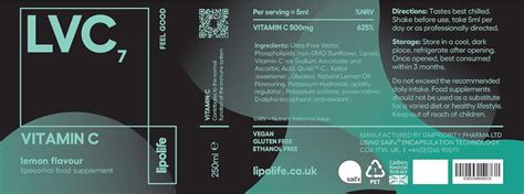 Lipolife LVC7 - liposomal Vitamin C - lemon flavour - 240ml - India | Ubuy