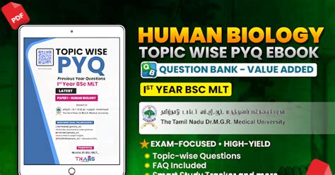 (2026) Human Biology PYQ – BSc MLT 1st Year Question Bank | TN Dr MGR ...
