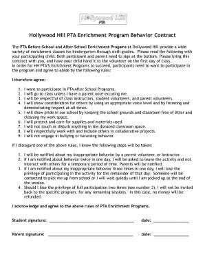 Behavior Contract Template Forms - Fillable & Printable Samples for PDF ...