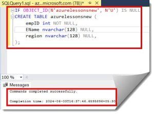 Image result for Azure SQL Create Table Sample