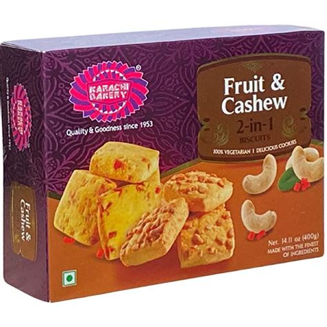 Karachi Bakery Premium 2-in-1, Fruit & Cashew Biscuits, 400g | Jain Shopee