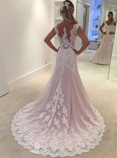 blush wedding dress