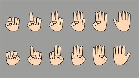 vector illustration of hand count finger one to ten with left hand and ...