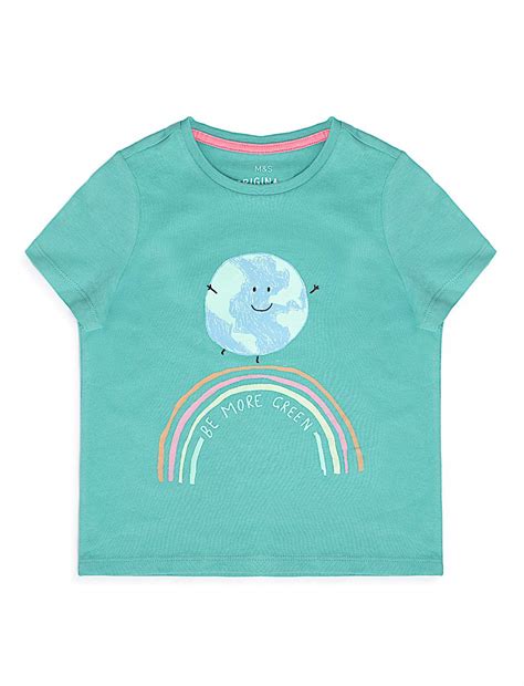 Buy Pure Cotton Printed Round Neck T-Shirt at Marks & Spencer