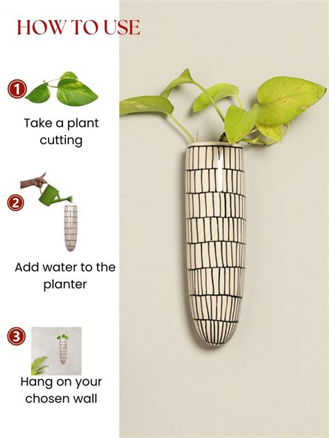 VarEesha Black White and Red Flowers Ceramic Wall Planters Set of Three