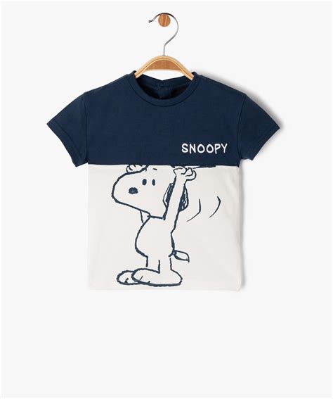 Tee-shirt à manches courtes motif Snoopy bébé garçon - P... bleu | GEMO