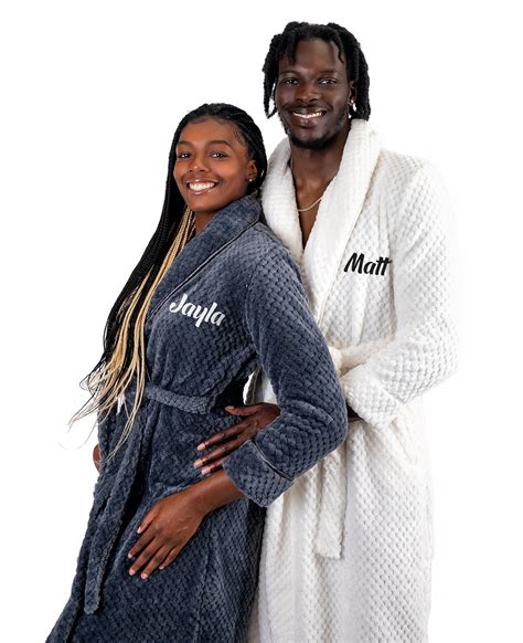 Matching Couple Long Bathrobe, His and Hers Bathrobes, Customized ...