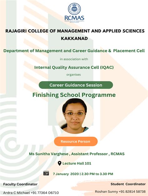 RCMAS » Finishing school programme