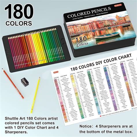 Buy 180 Colored Pencils, Shuttle Art Soft Core Coloring Pencils Set ...