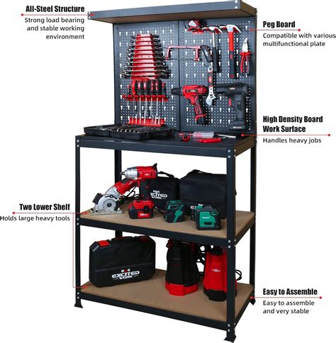 Excited Work 31.5 inch Workbench with peg Board, Multipurpose India | Ubuy