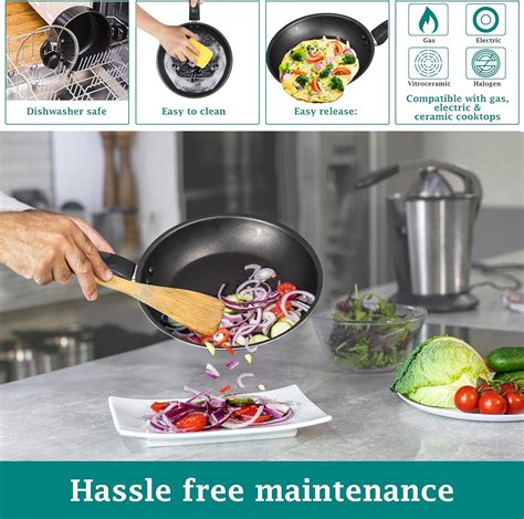 Buy 7 Piece Nonstick Cookware Set, Black Online India | Ubuy