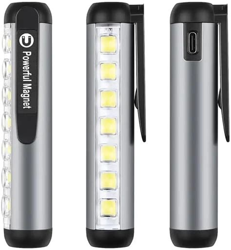 Efillooc COB LED Flashlight Pen Torch (Rechargeable, 4 Modes) - Mini ...