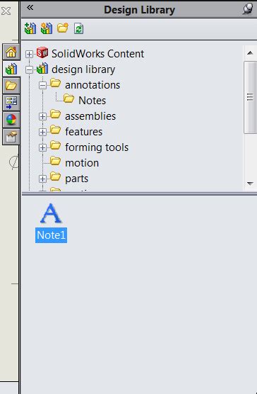 Image result for Creating Design Library Notes SolidWorks