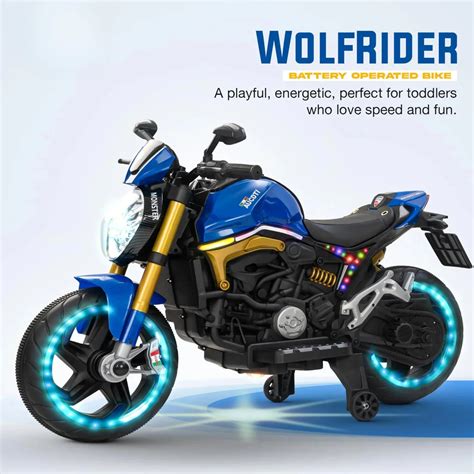 12V Kids Electric Motorcycle Bike with Training Wheels, Music & LED Li ...