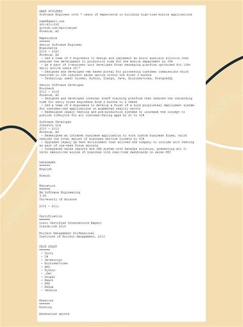 Image result for Resume Formating Simple Text Left Alignment