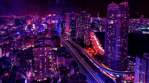 City at Night Background 4K 的图像结果