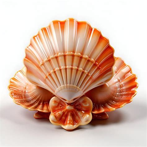 Seashell isolated on white background 3d illustration clipping path ...