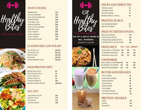 Menu at Healthy Bites, New Delhi, 344 ground floor