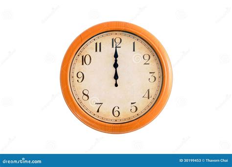 Clock showing 12 o clock stock image. Image of hand, noon - 30199453