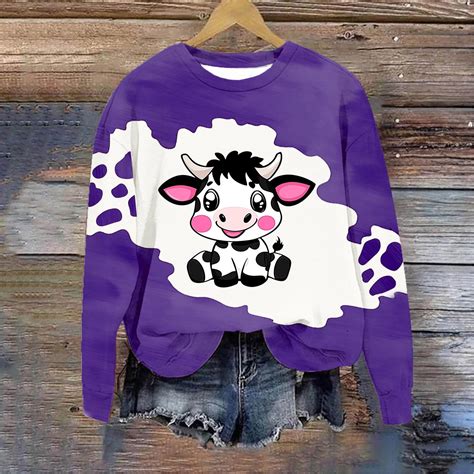 Blmnix Cute Sweatshirt Basics Purple Pullover Sweatshirt Cute Tops for ...