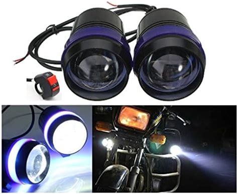 Bikers World 2Pcs U3 15w 3000Lm Bike Fog Lights Black Blue Ring ...