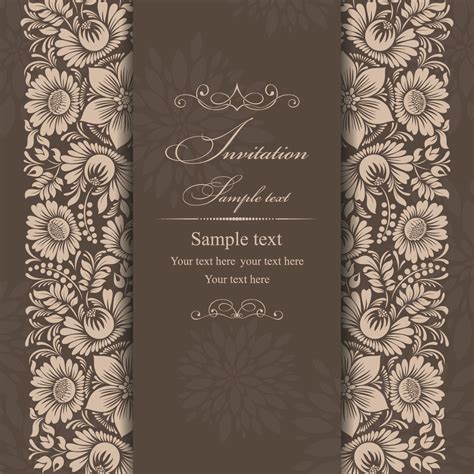 Elegant Floral Invitations Vector » Векторные клипарты, текстурные фоны ...