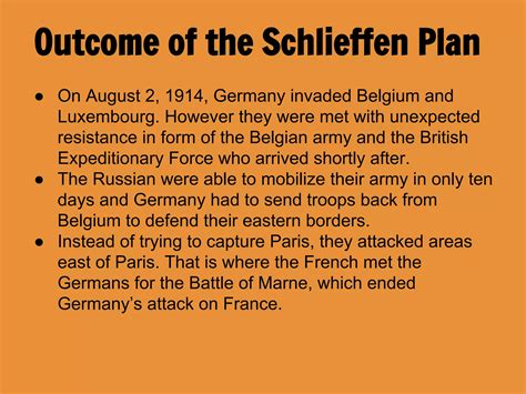 Schlieffen Plan and U-Boat Warfare | PPT