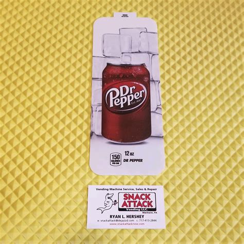 (1) Royal Vendors Dr. Pepper 12oz "CAN" Vend Label Card | Snack Attack ...