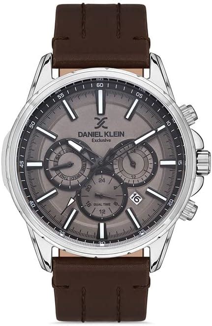 Buy DANIEL KLEIN Leather Analogue Grey Dial Men's Watch-DK.1.13355-1 at ...