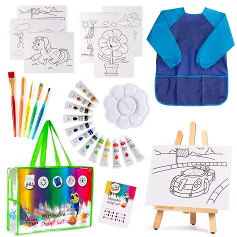 ColorCrayz Washable Paint Set for Kids | 27 Piece Complete Art Paint ...
