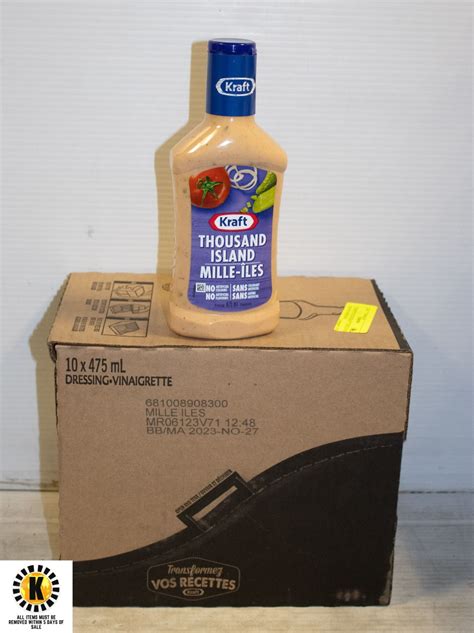 10 BOTTLES OF KRAFT THOUSAND ISLAND DRESSING