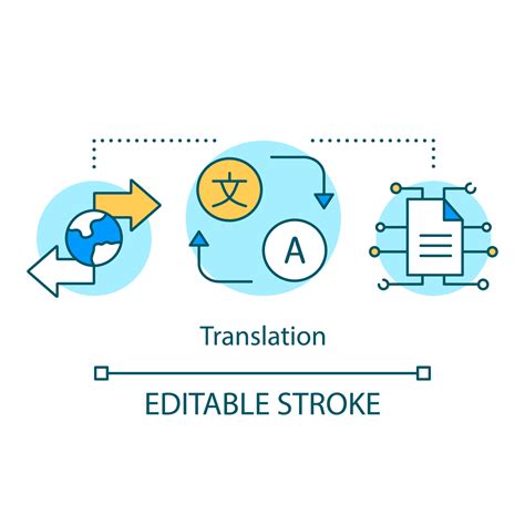 Translation services concept icon. Foreign language interpretation idea thin line illustration ...