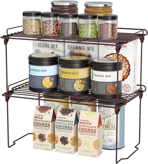 Buy Stackable Cabinet Shelf Kitchen Cabinet Organizers and Storage ...