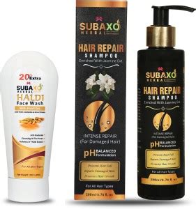 Subaxo Herbal Haldi Face Wash 120 ml And Herbal Hair Repair Shampoo 200 ...