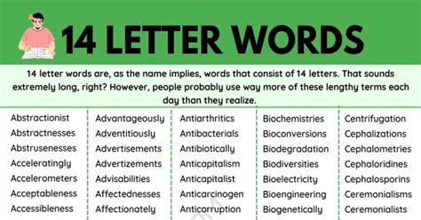 14 Letter Words: 3400+ Words with 14 Letters in English • 7ESL