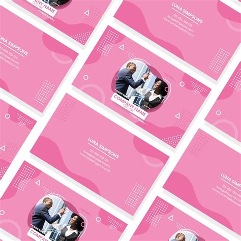 Business card design with people photo | Free Vector