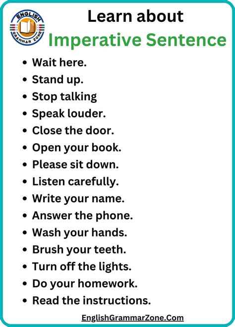 Image result for Imperative Sentence Examples