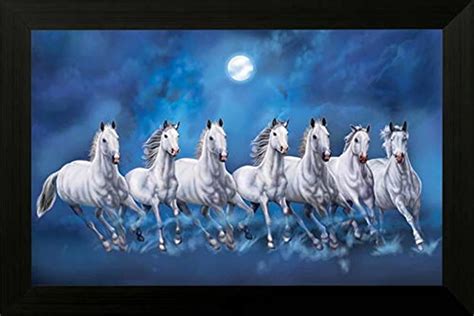 Paintings Viilla Seven Lucky Running Horses Vastu Painting for Home and ...