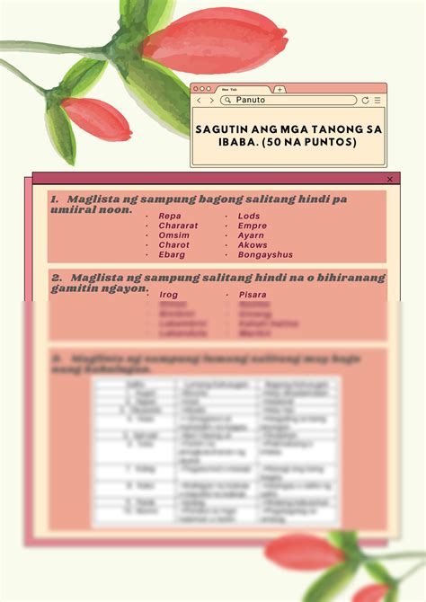 SOLUTION: Mga balbal na salita salitang hindi pa umiiral noon salitang ...